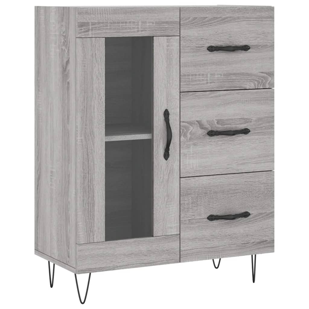vidaXL Credenza Grigio Sonoma 69,5x34x180 cm in Legno Multistrato