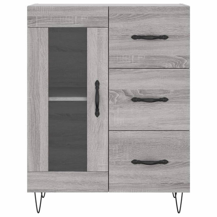 vidaXL Credenza Grigio Sonoma 69,5x34x180 cm in Legno Multistrato
