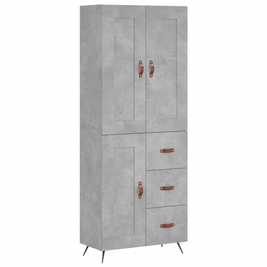 Credenza Grigio Cemento 69,5x34x180 cm in Legno Multistrato 3199981