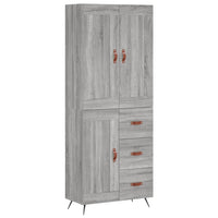 Credenza Grigio Sonoma 69,5x34x180 cm in Legno Multistrato 3199983