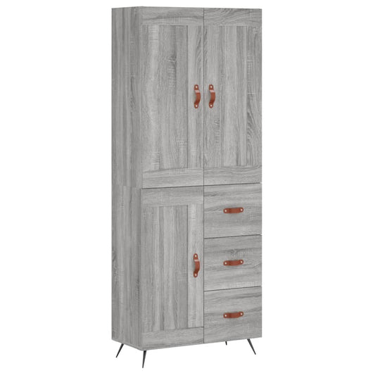 Credenza Grigio Sonoma 69,5x34x180 cm in Legno Multistrato 3199983