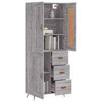 Credenza Grigio Sonoma 69,5x34x180 cm in Legno Multistrato 3199983