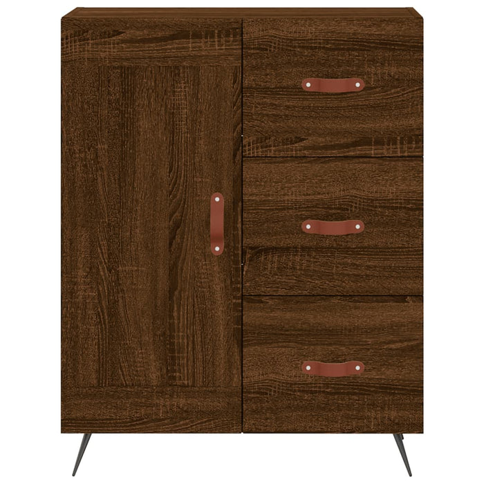 Credenza Rovere Marrone 69,5x34x180 cm in Legno Multistrato 3199984