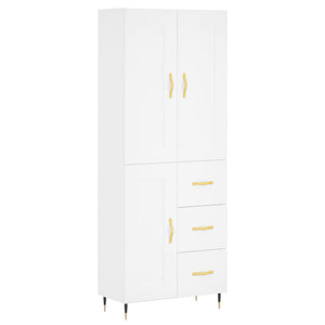 Credenza cassettiera mobile contenitore organizer cucina soggiorno salotto alto 695 x 34 x 180 cm legno ingegnerizzato bianco 02_0032756
