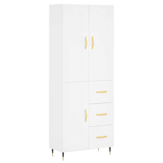 Credenza cassettiera mobile contenitore organizer cucina soggiorno salotto alto 695 x 34 x 180 cm legno ingegnerizzato bianco 02_0032756