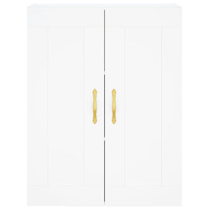 Credenza-Buffet-Armadio da cucina Bianca 69,5x34x180 cm in Legno Multistrato 736031