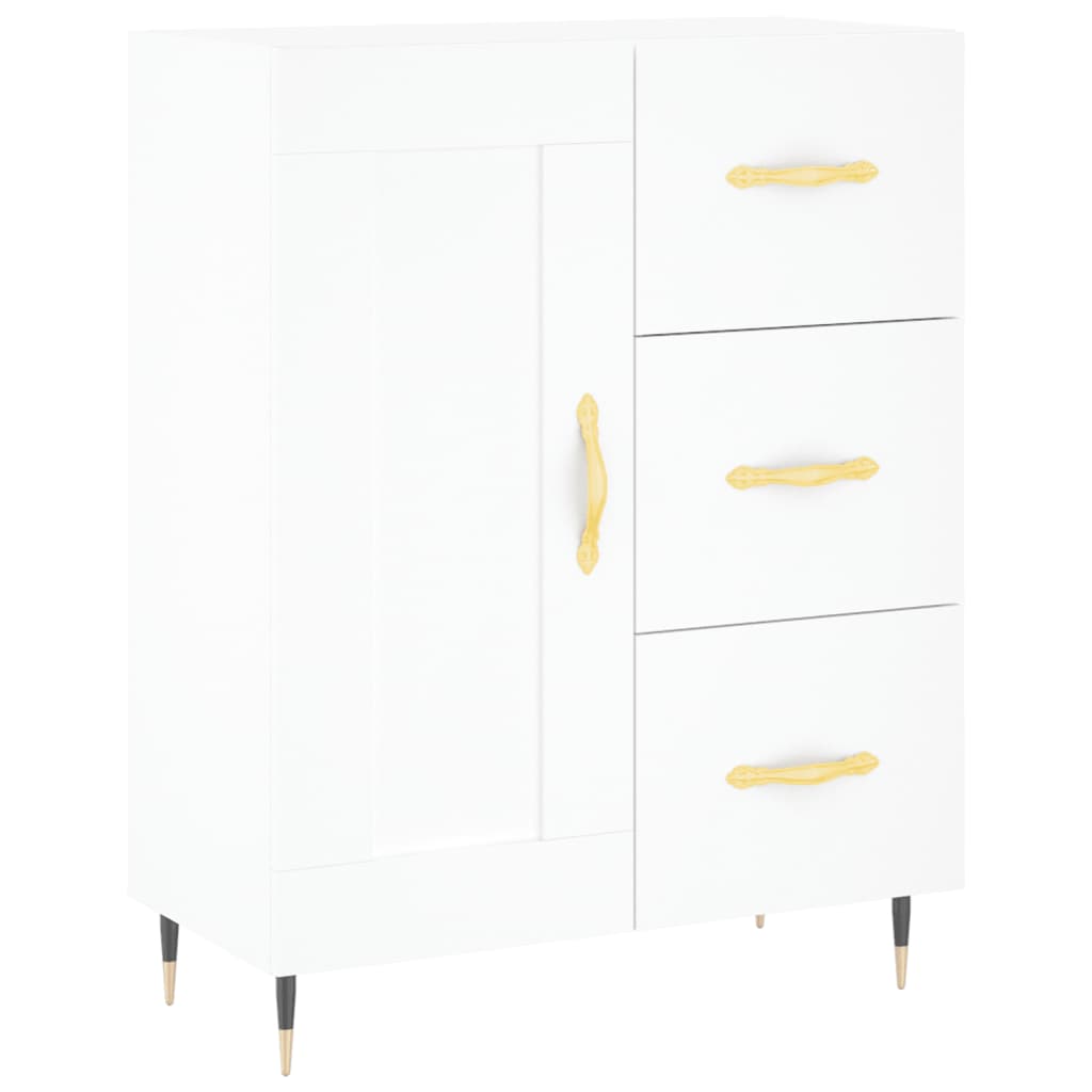 Credenza cassettiera mobile contenitore organizer cucina soggiorno salotto alto 695 x 34 x 180 cm legno ingegnerizzato bianco 02_0032756