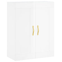 Credenza Bianco Lucido 69,5x34x180 cm in Legno Multistrato 3199987
