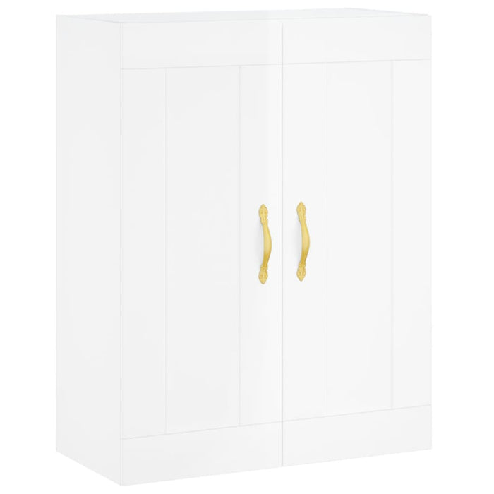 Credenza Bianco Lucido 69,5x34x180 cm in Legno Multistrato 3199987