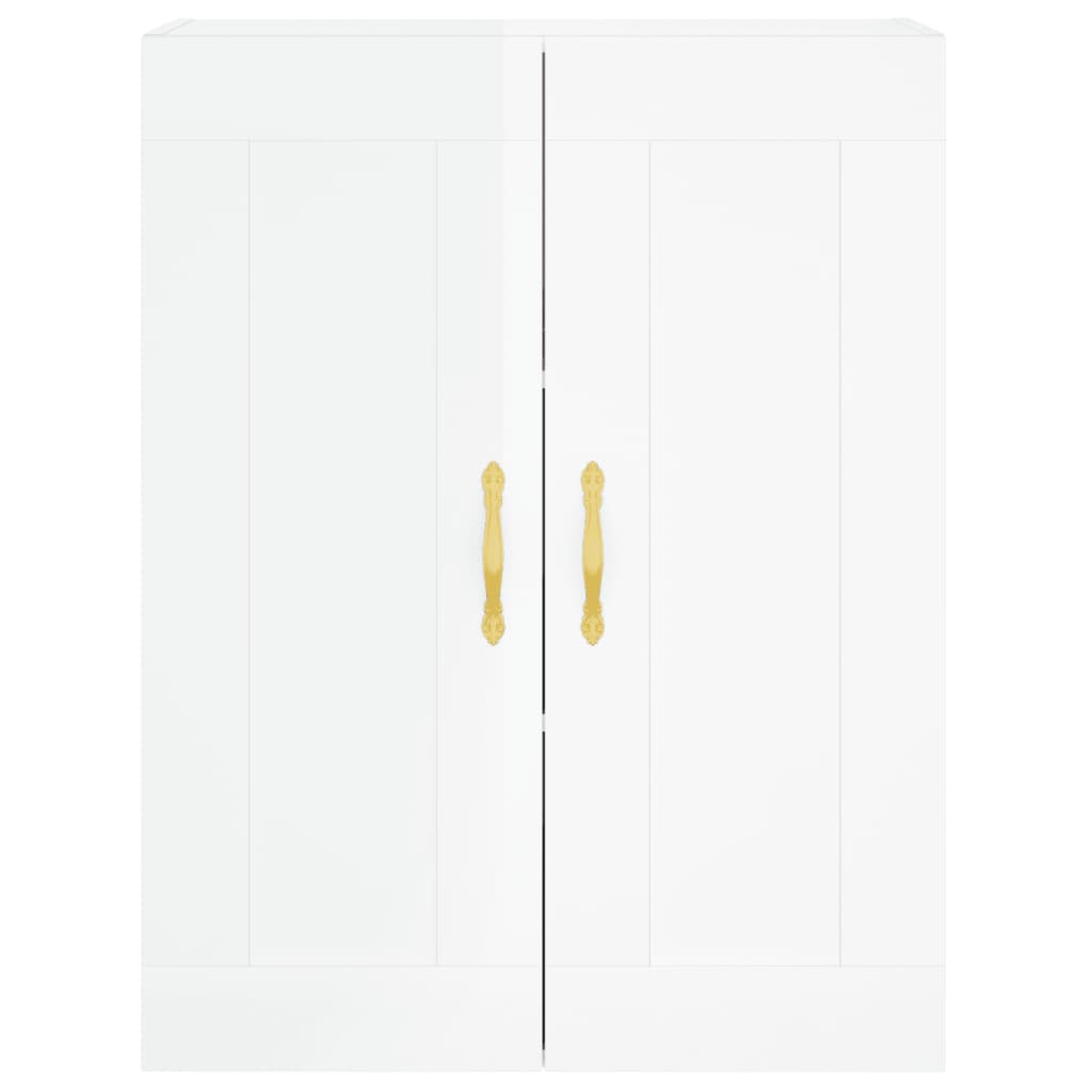 Credenza Bianco Lucido 69,5x34x180 cm in Legno Multistrato 3199987