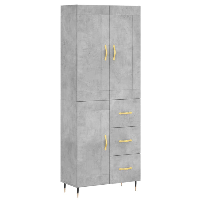 Credenza Grigio Cemento 69,5x34x180 cm in Legno Multistrato 3199989