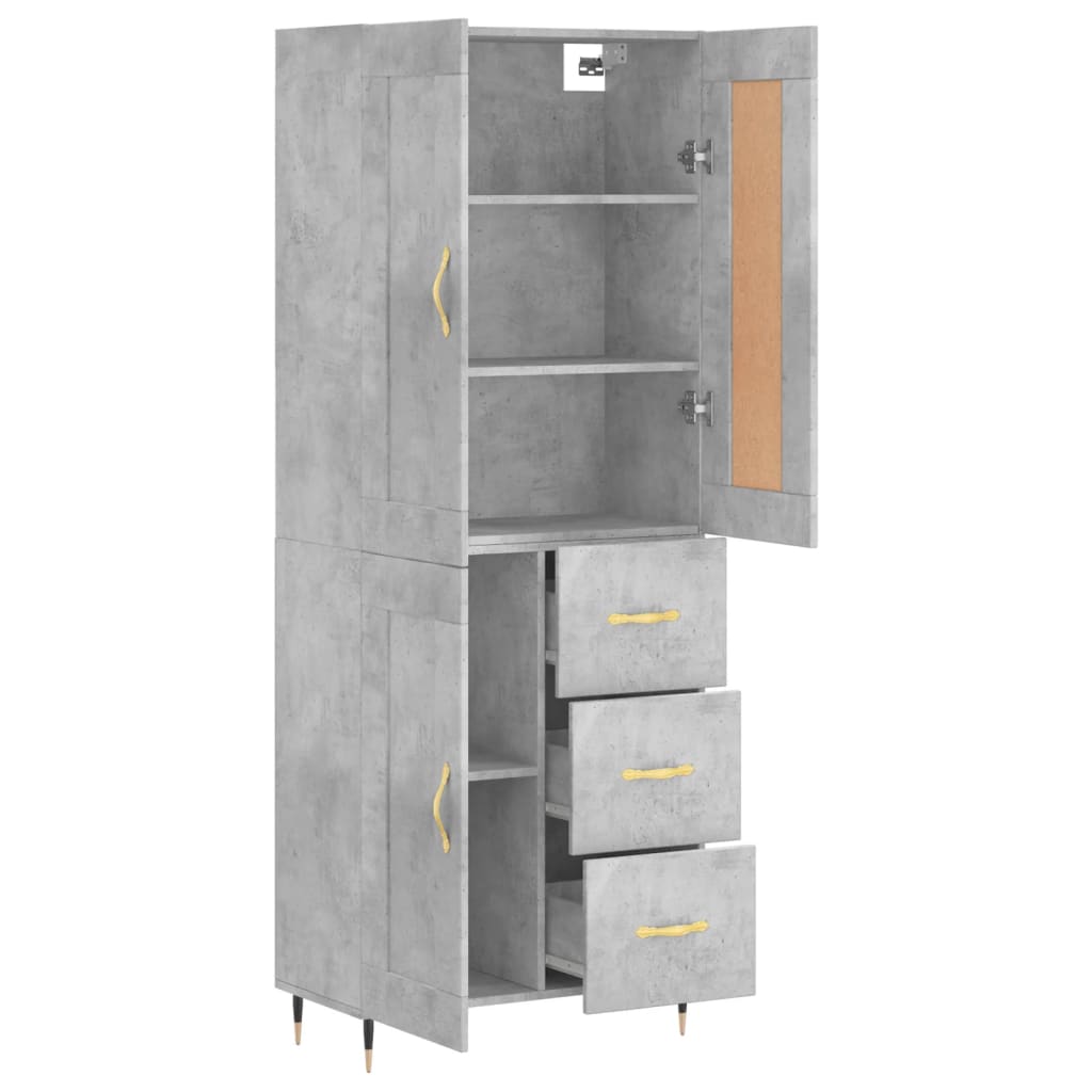 Credenza Grigio Cemento 69,5x34x180 cm in Legno Multistrato 3199989