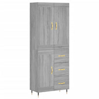 Credenza Grigio Sonoma 69,5x34x180 cm in Legno Multistrato 3199991