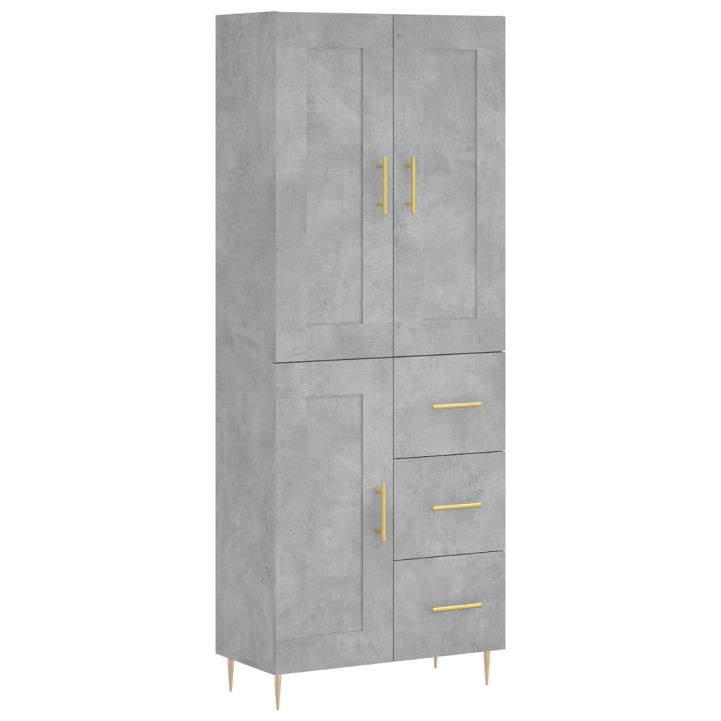 Credenza cassettiera mobile contenitore organizer cucina soggiorno salotto alto 695 x 34 x 180 cm legno ingegnerizzato grigio 02_0034546