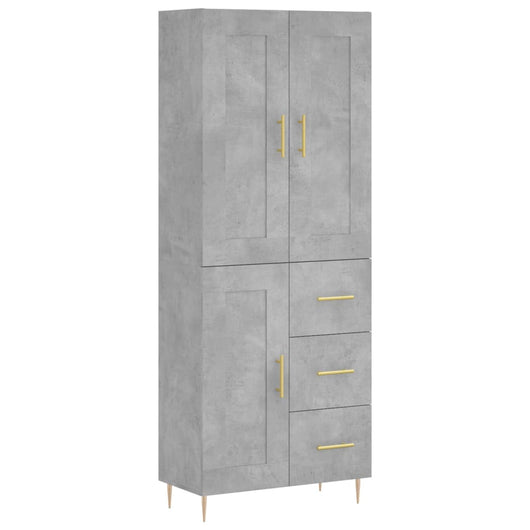 Credenza cassettiera mobile contenitore organizer cucina soggiorno salotto alto 695 x 34 x 180 cm legno ingegnerizzato grigio 02_0034546