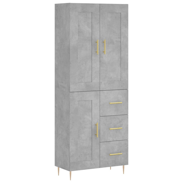 Credenza cassettiera mobile contenitore organizer cucina soggiorno salotto alto 695 x 34 x 180 cm legno ingegnerizzato grigio 02_0034546