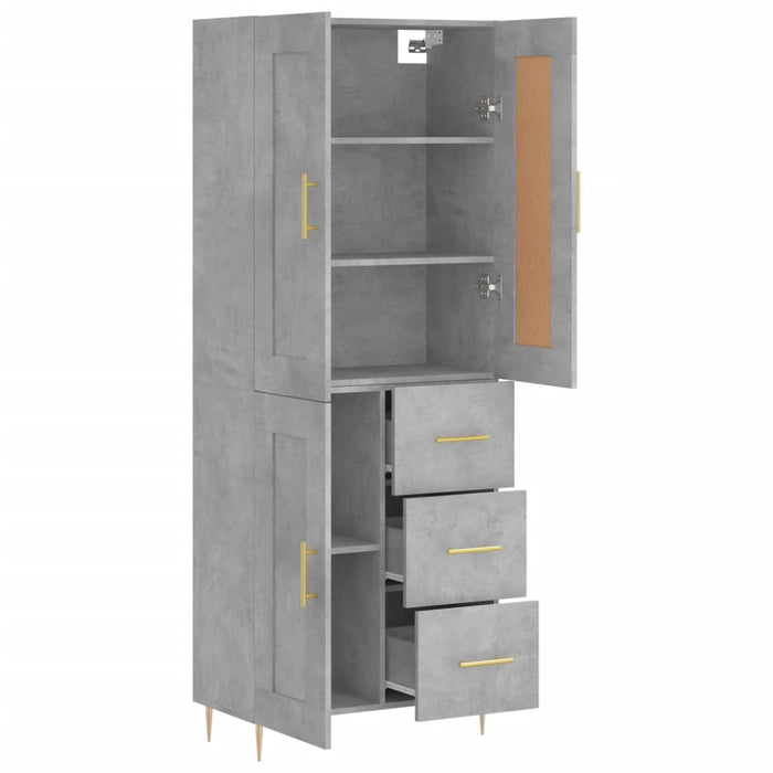 Credenza cassettiera mobile contenitore organizer cucina soggiorno salotto alto 695 x 34 x 180 cm legno ingegnerizzato grigio 02_0034546