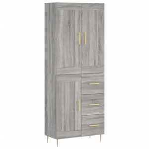 Credenza Grigio Sonoma 69,5x34x180 cm in Legno Multistrato 3199999