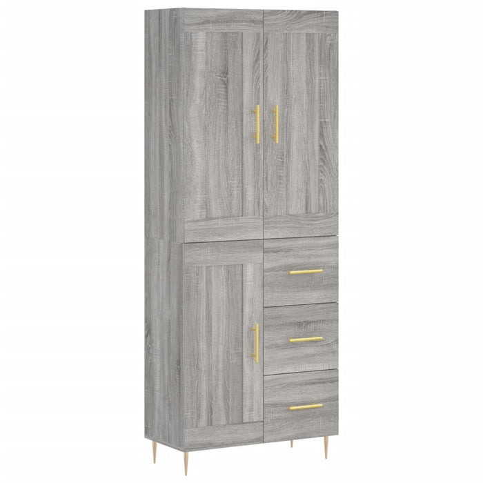 vidaXL Credenza Grigio Sonoma 69,5x34x180 cm in Legno Multistrato