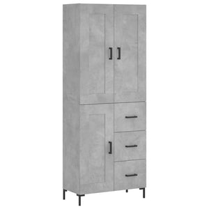 vidaXL Credenza Grigio Cemento 69,5x34x180 cm in Legno Multistrato