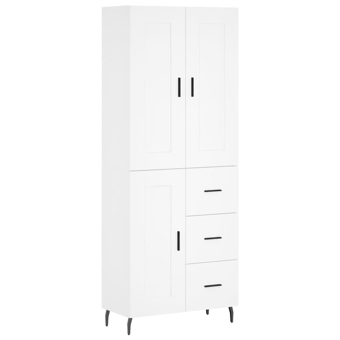 Credenza cassettiera mobile contenitore organizer cucina soggiorno salotto alto 695 x 34 x 180 cm legno ingegnerizzato bianco 02_0032523