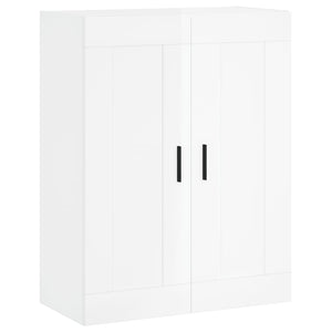 Credenza Bianco Lucido 69,5x34x180 cm in Legno Multistrato 3200019