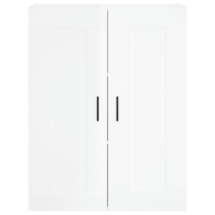 Credenza Bianco Lucido 69,5x34x180 cm in Legno Multistrato 3200019