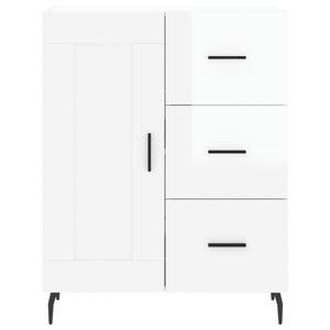 Credenza Bianco Lucido 69,5x34x180 cm in Legno Multistrato 3200019