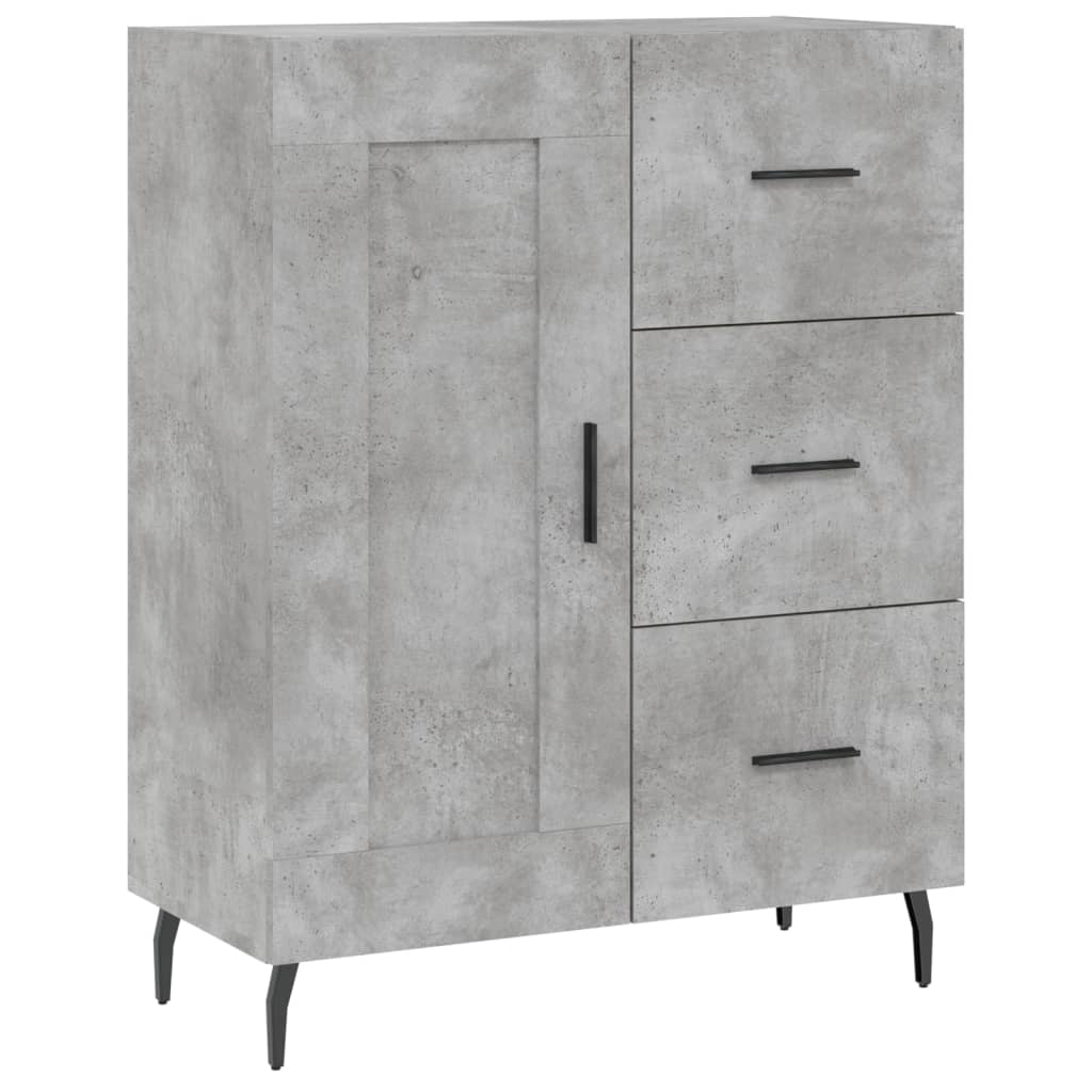 vidaXL Credenza Grigio Cemento 69,5x34x180 cm in Legno Multistrato