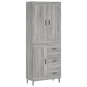 vidaXL Credenza Grigio Sonoma 69,5x34x180 cm in Legno Multistrato