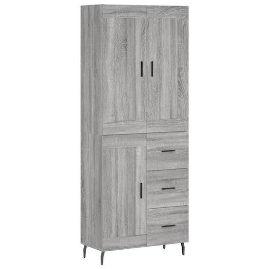 vidaXL Credenza Grigio Sonoma 69,5x34x180 cm in Legno Multistrato