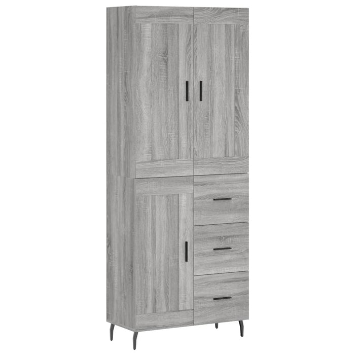 vidaXL Credenza Grigio Sonoma 69,5x34x180 cm in Legno Multistrato
