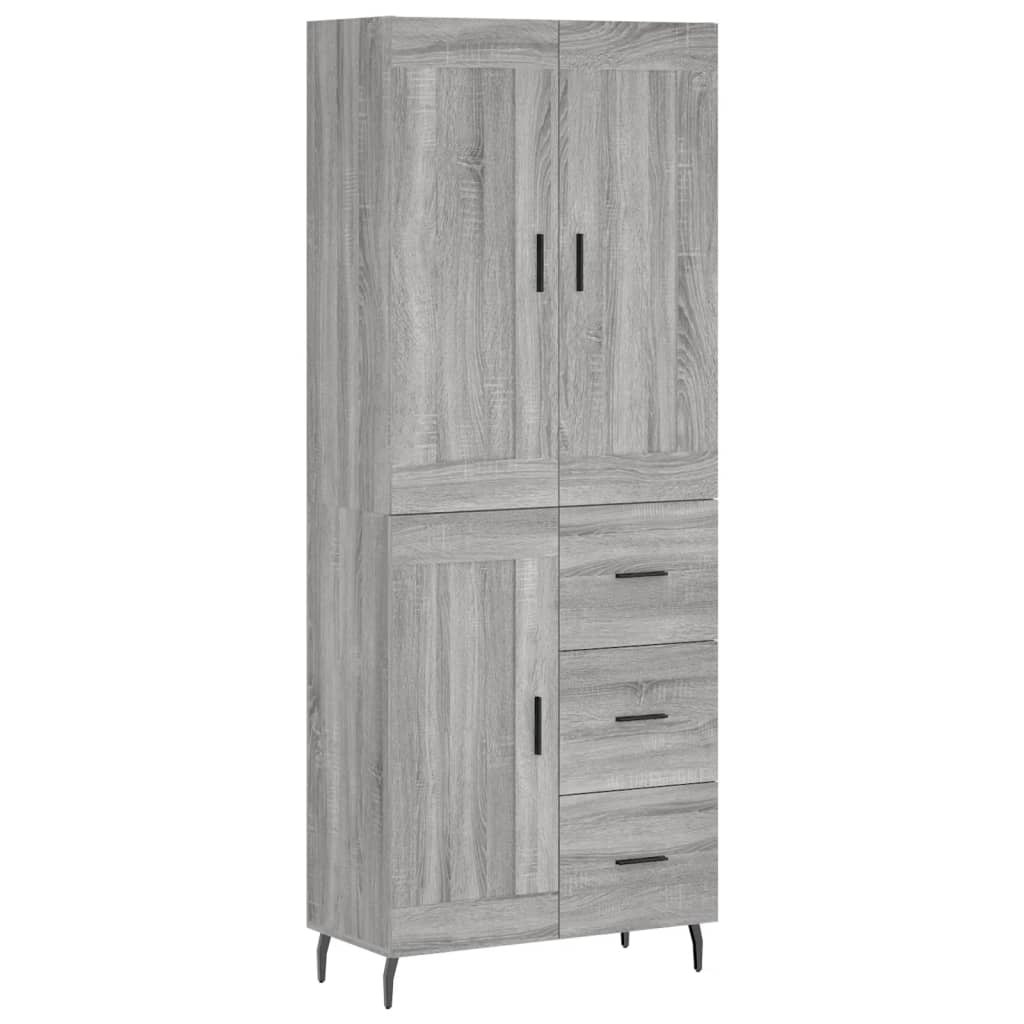 Credenza Grigio Sonoma 69,5x34x180 cm in Legno Multistrato 3200023