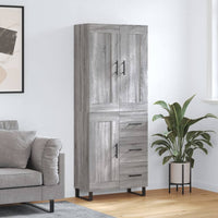 vidaXL Credenza Grigio Sonoma 69,5x34x180 cm in Legno Multistrato