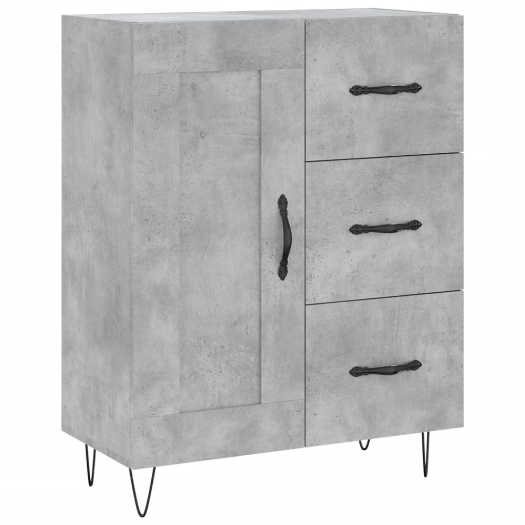 vidaXL Credenza Grigio Cemento 69,5x34x180 cm in Legno Multistrato