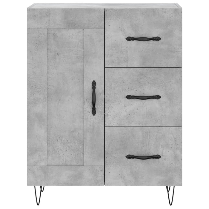 vidaXL Credenza Grigio Cemento 69,5x34x180 cm in Legno Multistrato
