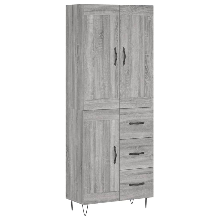 vidaXL Credenza Grigio Sonoma 69,5x34x180 cm in Legno Multistrato