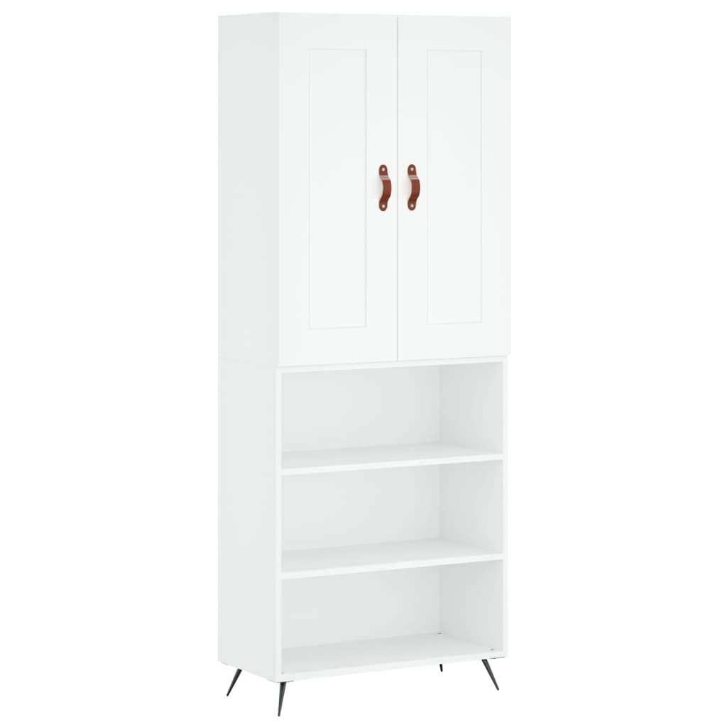 vidaXL Credenza Bianca 69,5x34x180 cm in Legno Multistrato