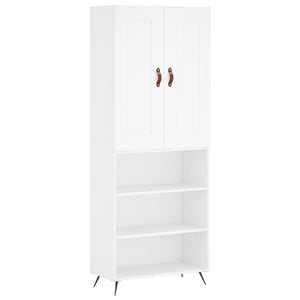 vidaXL Credenza Bianca 69,5x34x180 cm in Legno Multistrato