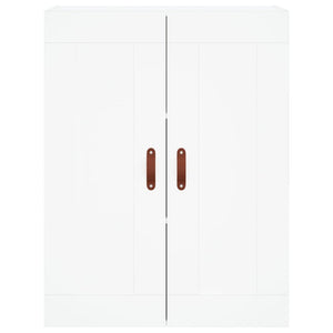 Credenza-Buffet-Armadio da cucina Bianca 69,5x34x180 cm in Legno Multistrato 810457