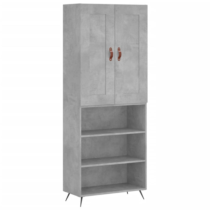Credenza cassettiera mobile contenitore organizer cucina soggiorno salotto alto 695 x 34 x 180 cm legno ingegnerizzato grigio 02_0034590