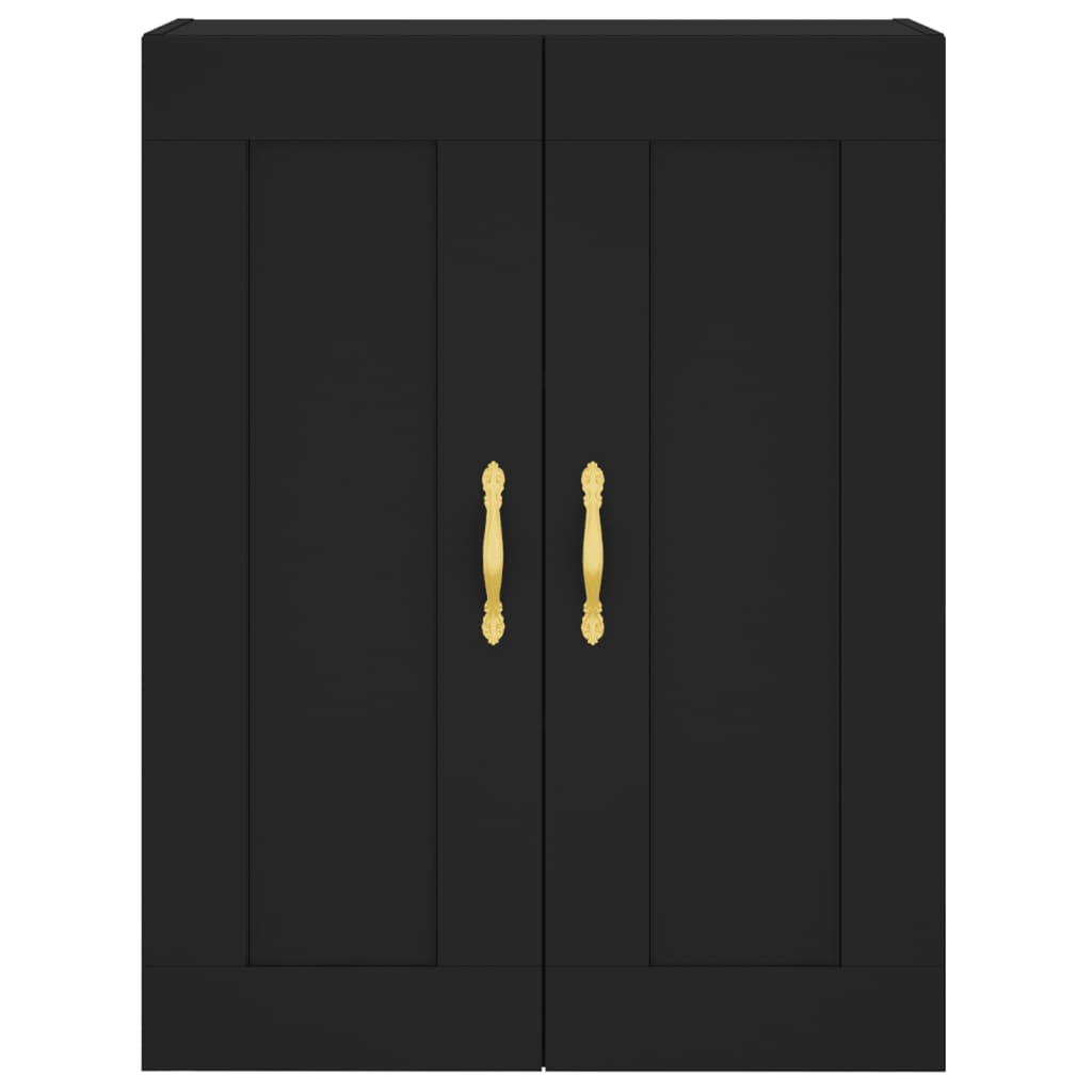 Credenza Nera 69,5x34x180 cm in Legno Multistrato 3200050