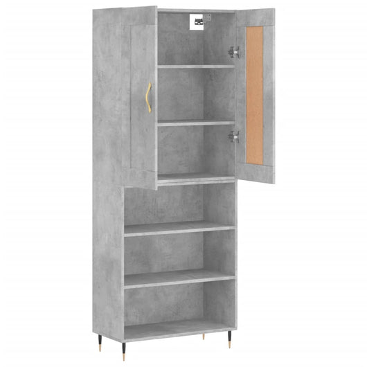 Credenza cassettiera mobile contenitore organizer cucina soggiorno salotto alto 695 x 34 x 180 cm legno ingegnerizzato grigio 02_0034646