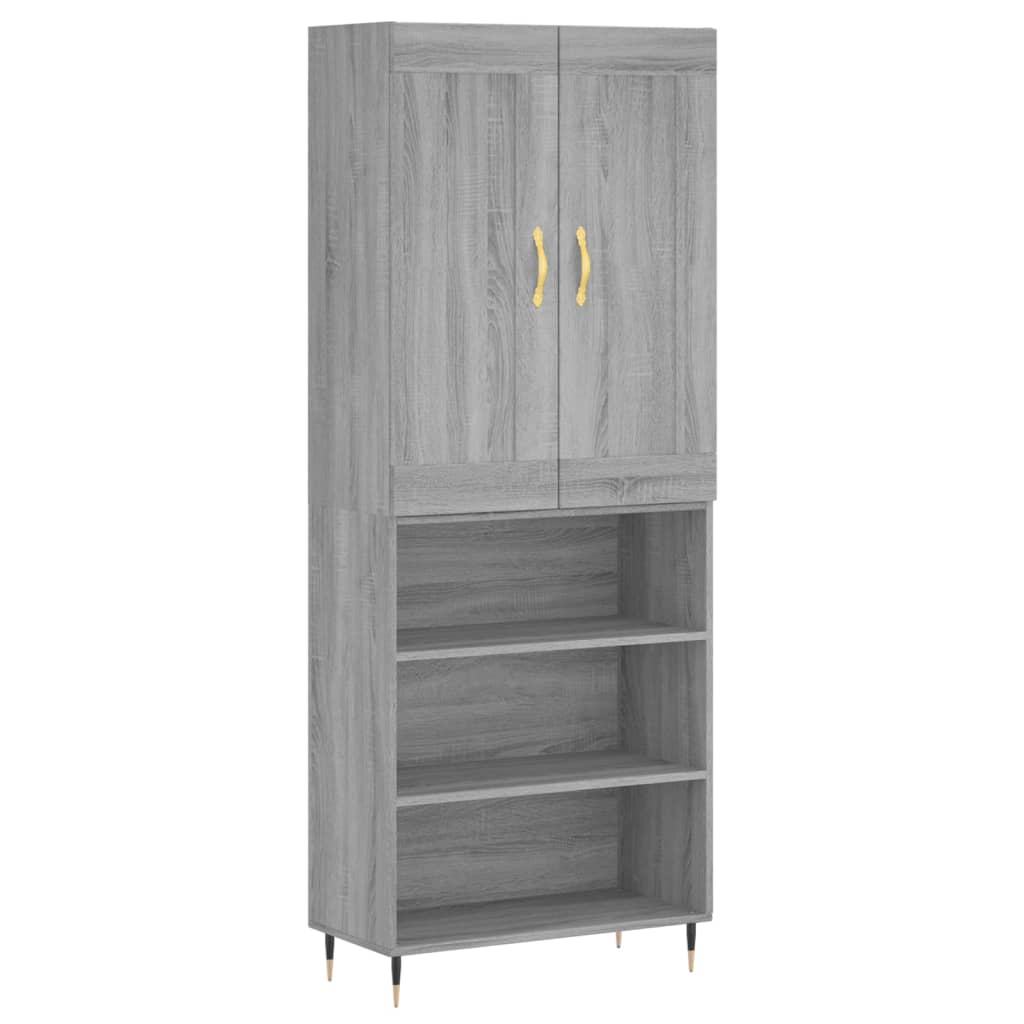 Credenza Grigio Sonoma 69,5x34x180 cm in Legno Multistratocod mxl 131487