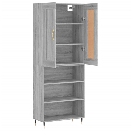 Credenza cassettiera mobile contenitore organizer cucina soggiorno salotto alto sonoma 695 x 34 x 180 cm legno ingegnerizzato grigio 02_0035459