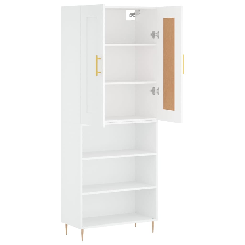 Credenza Bianca 69,5x34x180 cm in Legno Multistrato 3200057