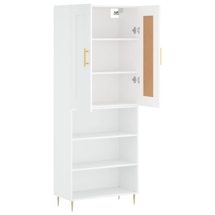 Credenza Bianca 69,5x34x180 cm in Legno Multistrato 3200057