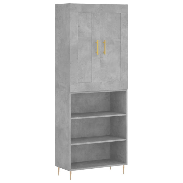vidaXL Credenza Grigio Cemento 69,5x34x180 cm in Legno Multistrato