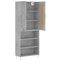 Credenza cassettiera mobile contenitore organizer cucina soggiorno salotto alto 695 x 34 x 180 cm legno ingegnerizzato grigio 02_0034548