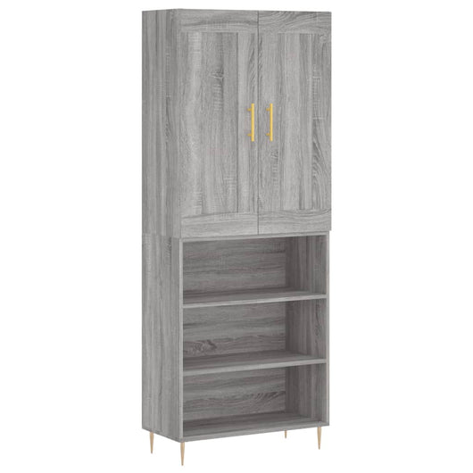 vidaXL Credenza Grigio Sonoma 69,5x34x180 cm in Legno Multistrato